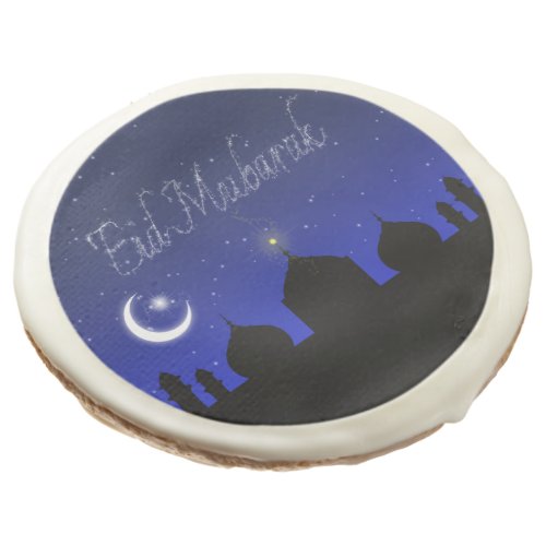 Eid Mubarak Night Stars Mosque Sugar Cookie