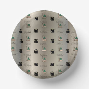 Eid Mubarak Paper Bowl –Gold Kaaba & Masjid Nabawi
