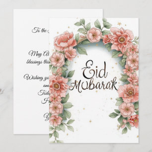 Eid mubarak Personalized Floral Greeting Card