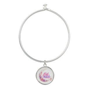 Eid Mubarak Pink and Purple Bangle Bracelet