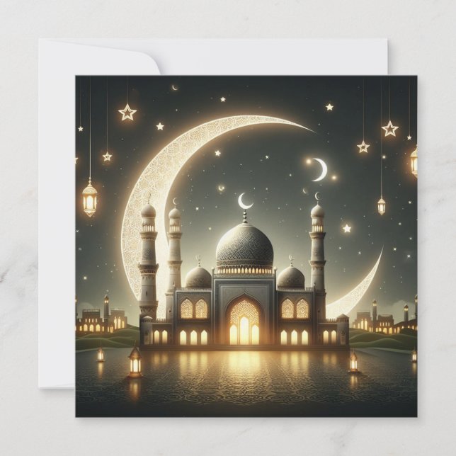Eid Mubarak Ramadan Customizable Greetings Text Ho Holiday Card (Front)