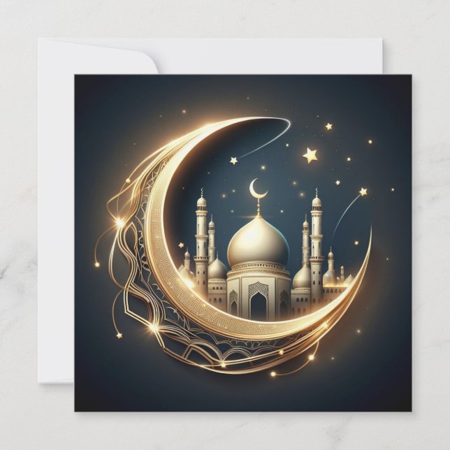 Eid Mubarak Ramadan Customizable Greetings Text Ho Holiday Card (Front)