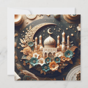 Eid Mubarak Ramadan Customizable Greetings Text Holiday Card