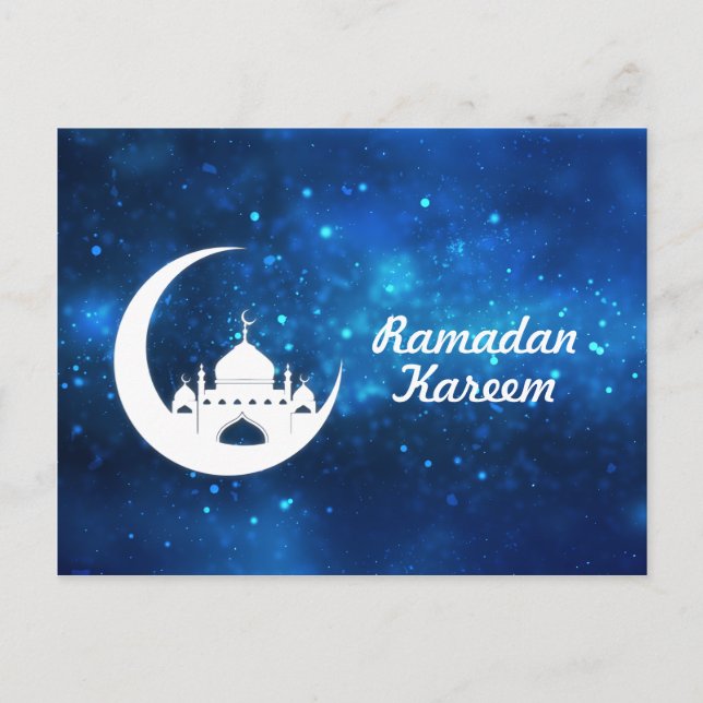 Eid Mubarak / Ramadan Greetings Customize Holiday Postcard (Front)