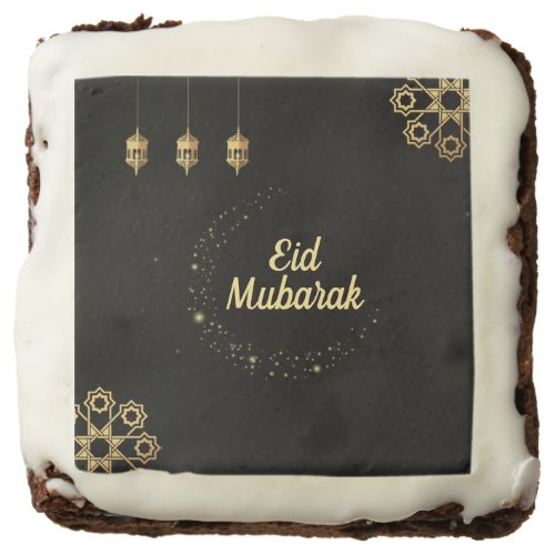 Eid Mubarak  Ramadan Kareem Golden Customize Cand Brownie
