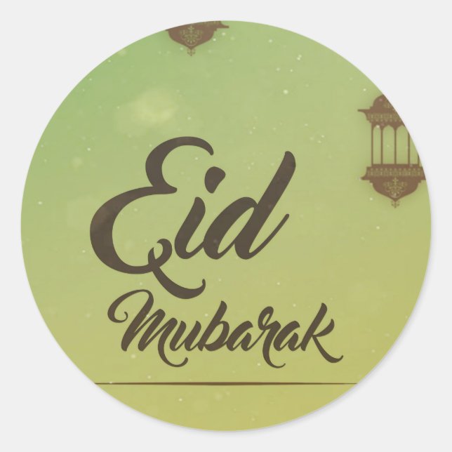 EID MUBARAK ROUND STICKER (Front)
