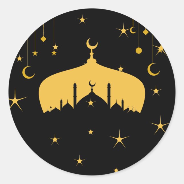 Eid Mubarak Round Stickers  (Front)
