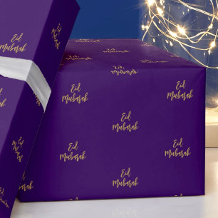 Eid Mubarak Royal Purple Gold Gift Wrapping Paper