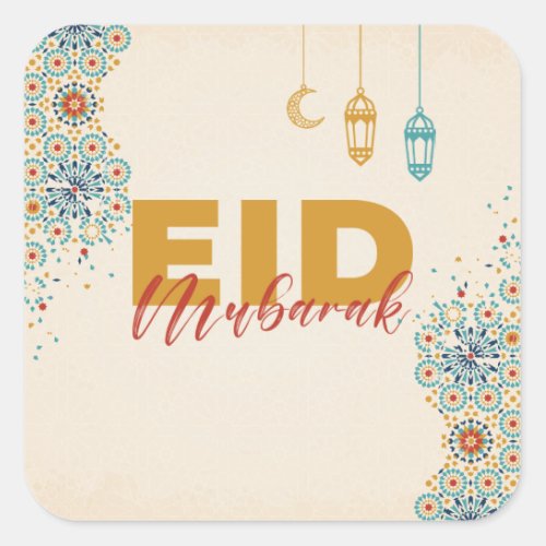 Eid mubarak square sticker