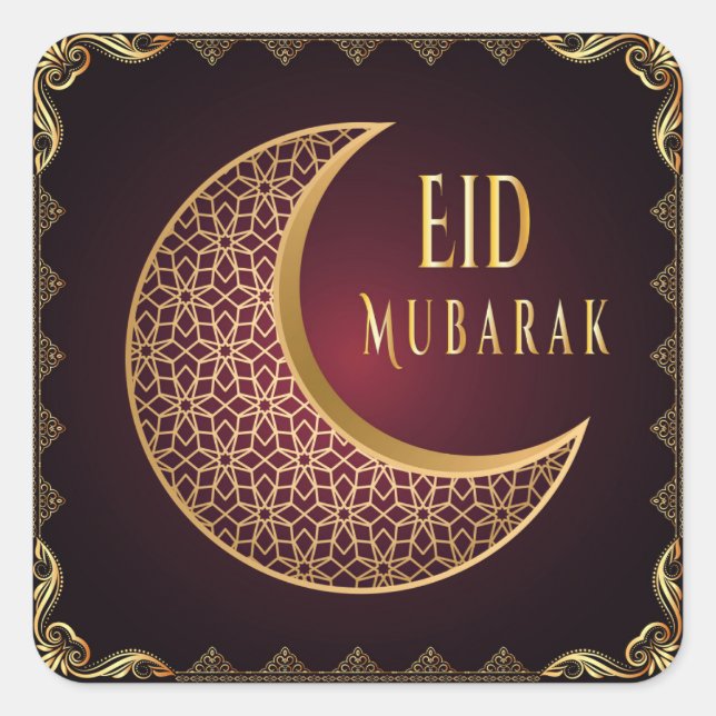 Eid Mubarak  Square Sticker (Front)