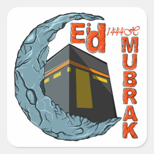 Eid mubarak square sticker