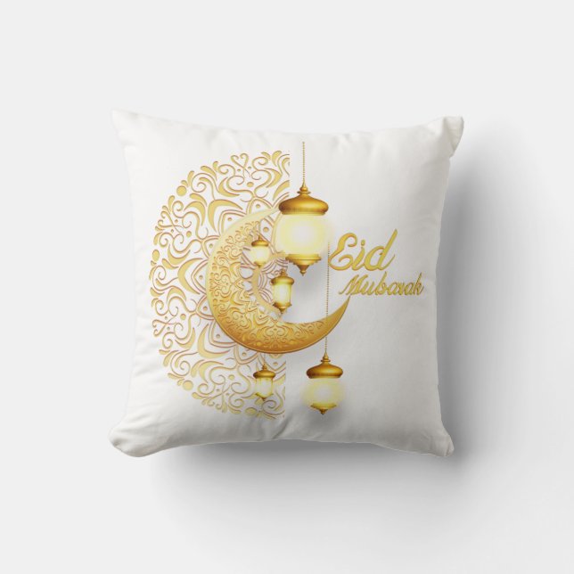 Eid mubarak throw pillow (Front)