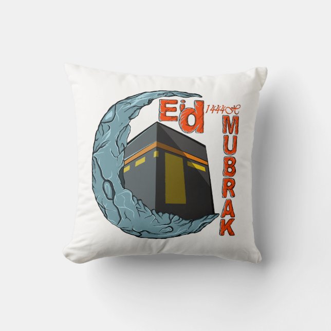 Eid mubarak throw pillow (Front)