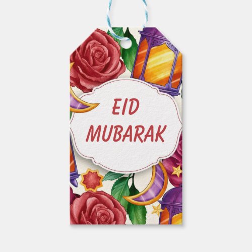 Eid Mubarak Watercolor Floral   Gift Tags