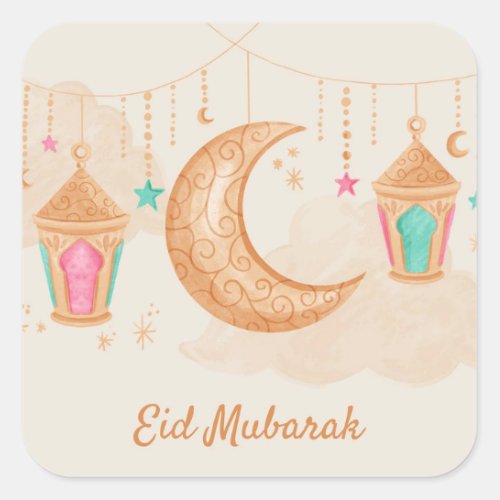 Eid Mubarak Wax Sealing  Square Sticker
