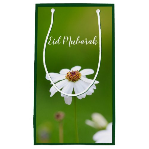 Eid Mubarak white daisy flower gift bag