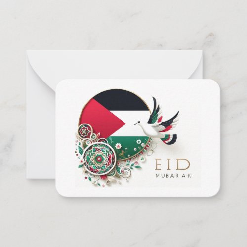 Eid Mubarak With Palestine Flag Note Card