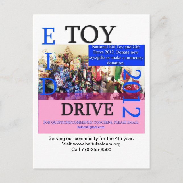 Eid Toy Drive 2012 Postcard (Front)