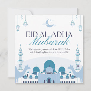 Eid ul azha mubarik elegent islamic greeting card