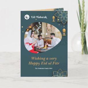 Eid ul Fitr Mubarak Family Photo Eid Greeting Holiday Card