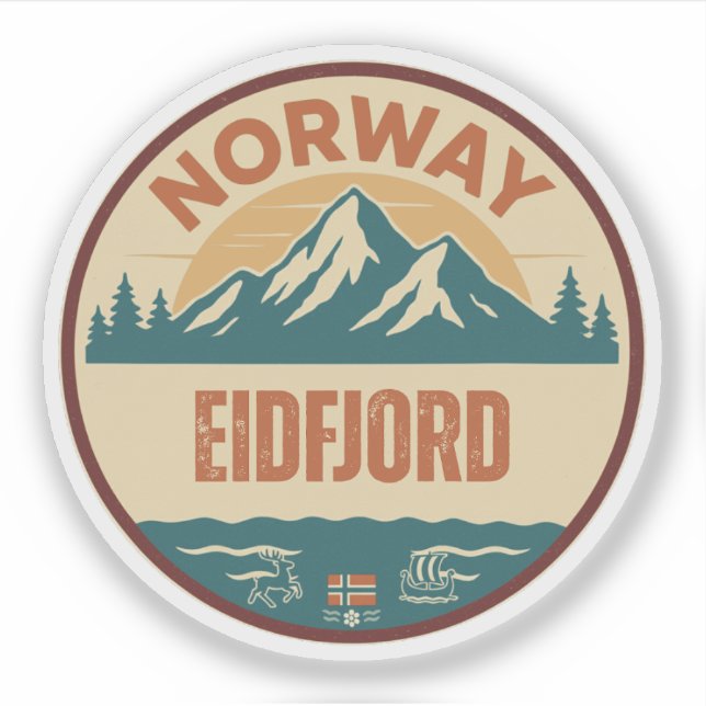 Eidfjord, Norge Norway Sticker (Front)
