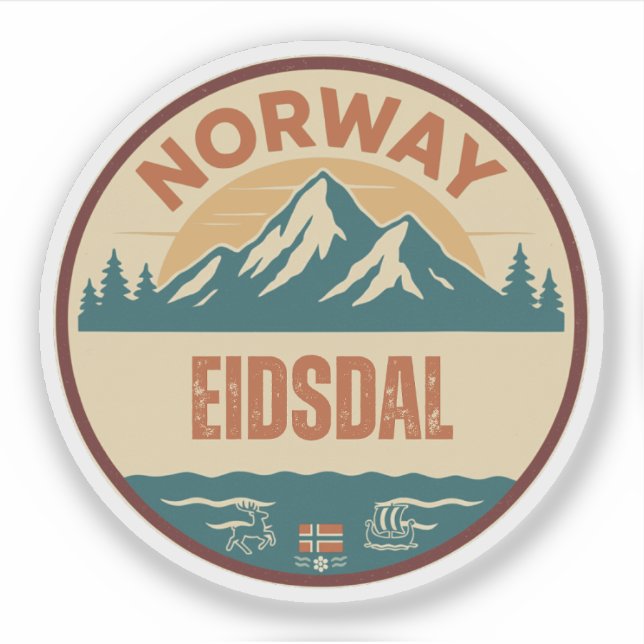 Eidsdal, Norge Norway Sticker (Front)