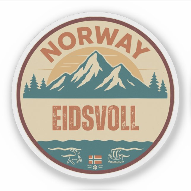 Eidsvoll, Norge Norway Sticker (Front)