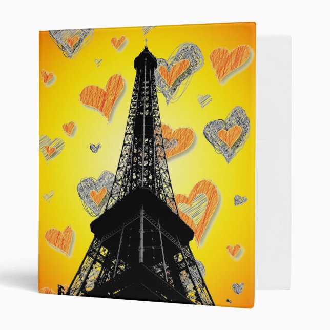 Eifel Tower Hearts Binder (Front/Inside)