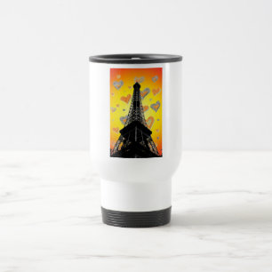 Eifel Tower Hearts Travel Mug