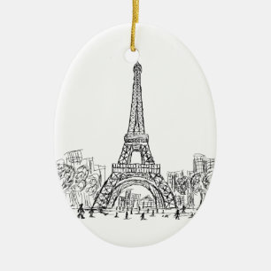 Eifel Tower Paris Ceramic Ornament