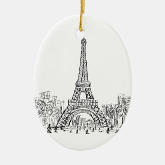 Eifel Tower Paris Ceramic Ornament