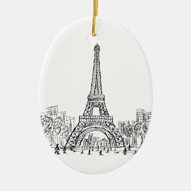 Eifel Tower Paris Ceramic Ornament (Front)