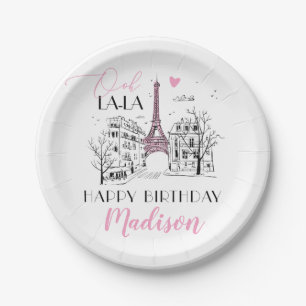 Eifel Tower Paris Parisian Birthday Party, Any Age Paper Plates