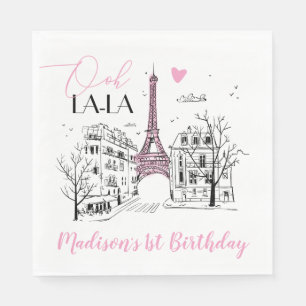 Eifel Tower Paris Parisian Happy Birthday Any Age Napkins