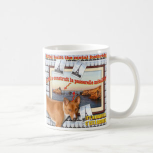 Eiffel built the metal footbridge. coffee mug