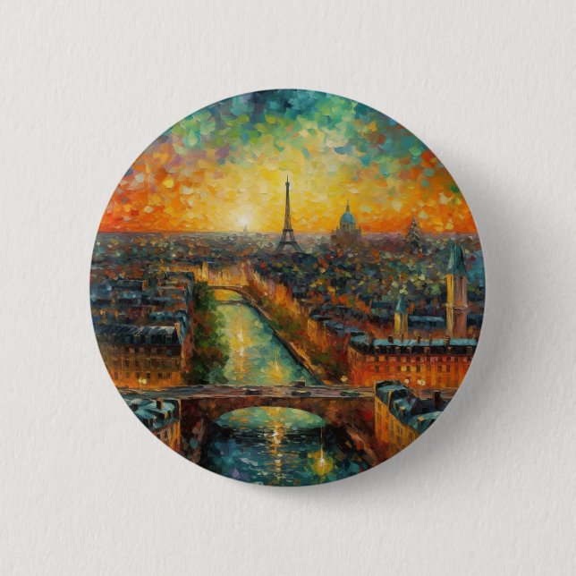 Eiffel Electric | Impressionist Paris Pin (Front)