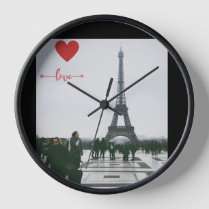 Eiffel Heart Love Clock