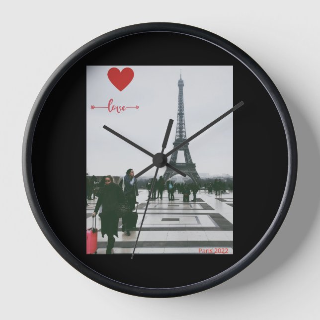 Eiffel Heart Love Clock (Front)