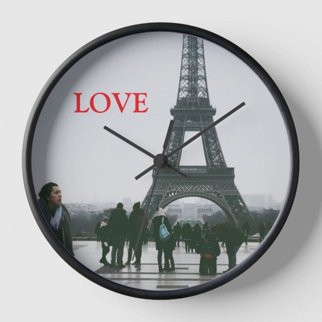 Eiffel Heart Love Clock (Front)