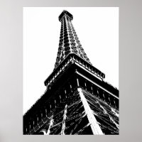 Eiffel on White Poster