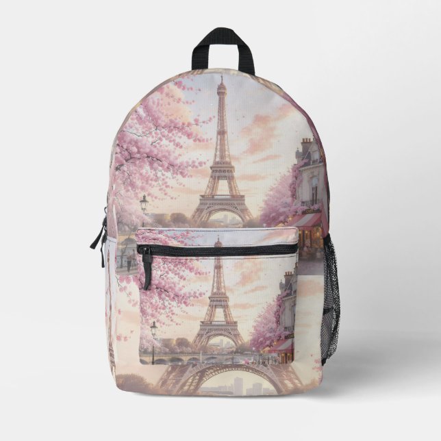 Eiffel Printed Backpack (Front)