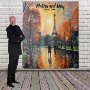Eiffel Towel and Beautiful Paris Street Backdrop