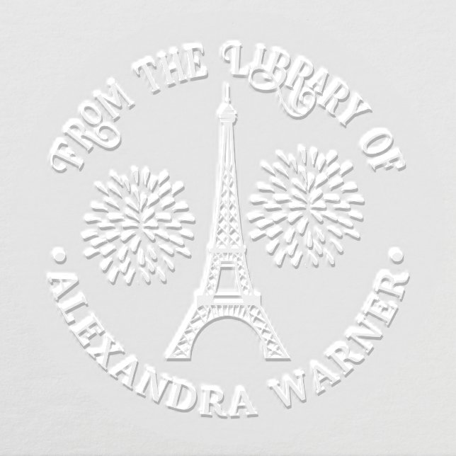 Eiffel Tower #2 Fireworks Library Book Name Embosser (Design)