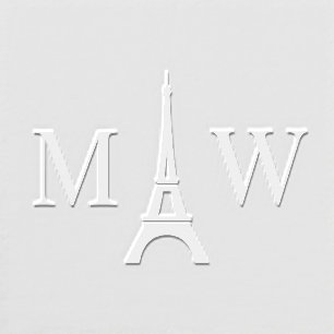 Eiffel Tower 2 Initial Wedding Monogram Embosser