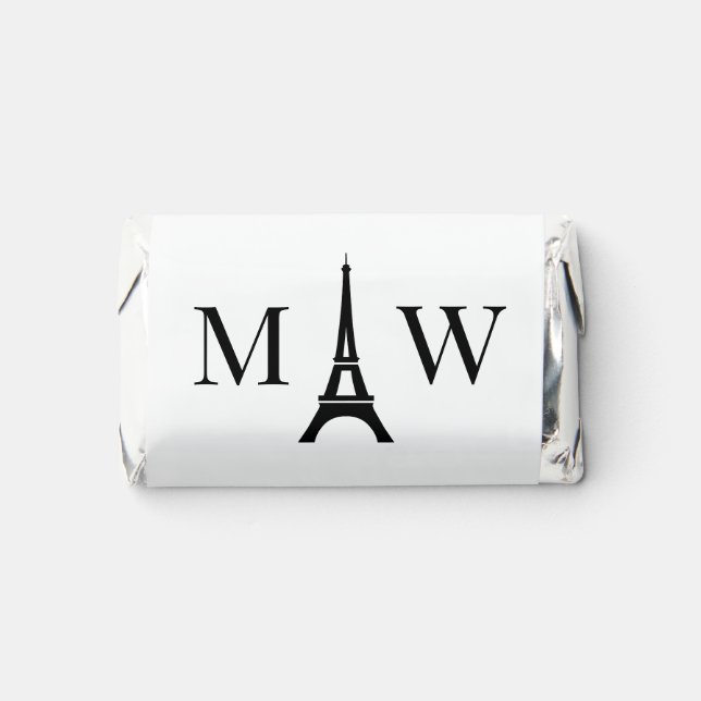 Eiffel Tower 2 Initial Wedding Monogram Hershey's Miniatures (Front)