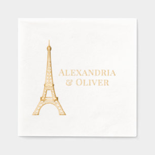 Eiffel Tower #2 Paris France Wedding Couple Foil Napkins