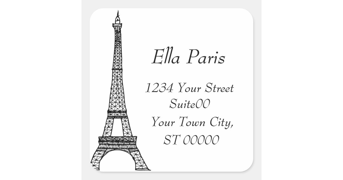 Eiffel Tower Address Sticker