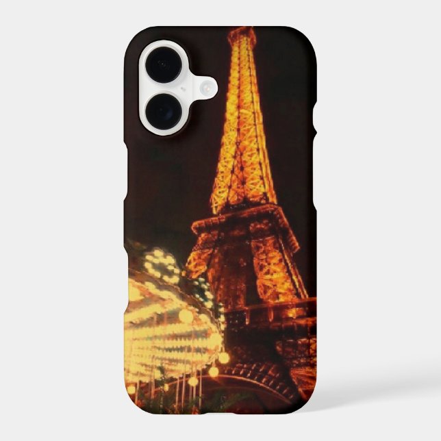 Eiffel Tower after dark Iphone Case (Back)