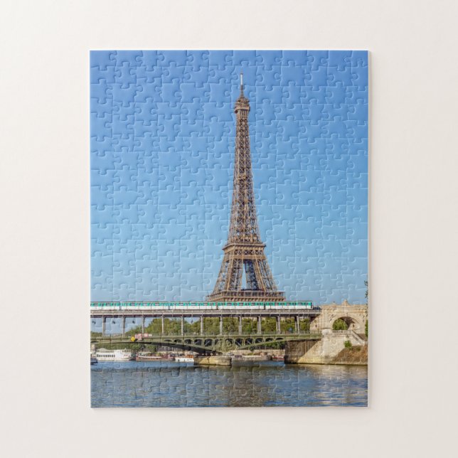 Eiffel tower and Bir-hakeim bridge - Paris, France Jigsaw Puzzle (Vertical)