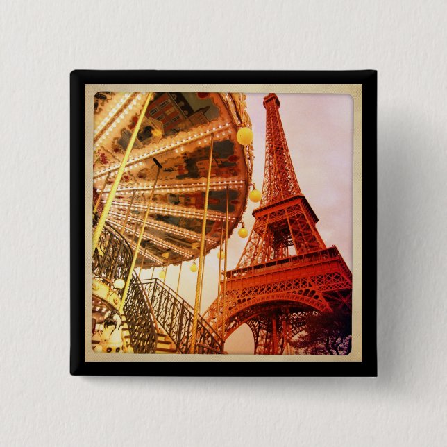 Eiffel Tower and Carrousel Button (Front)